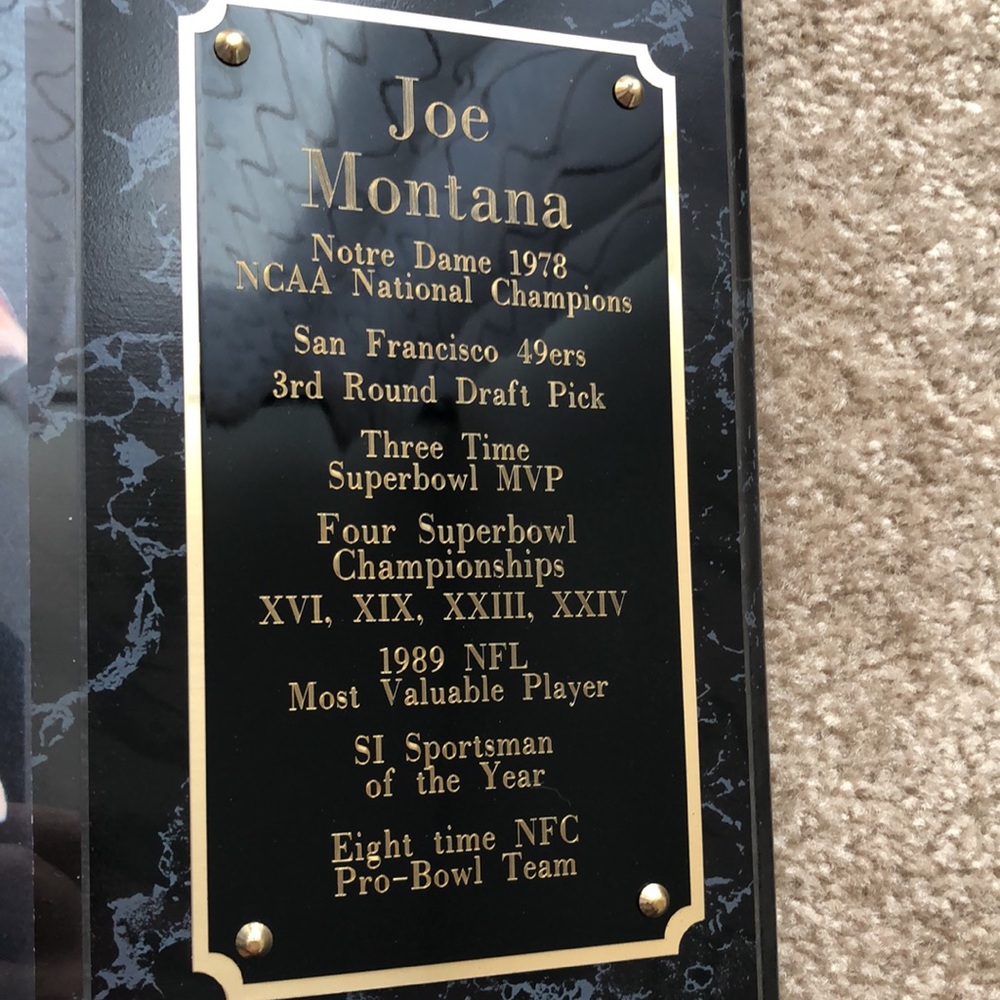 Joe Montana San Francisco 49ers Plaque - Picture 2 of 8